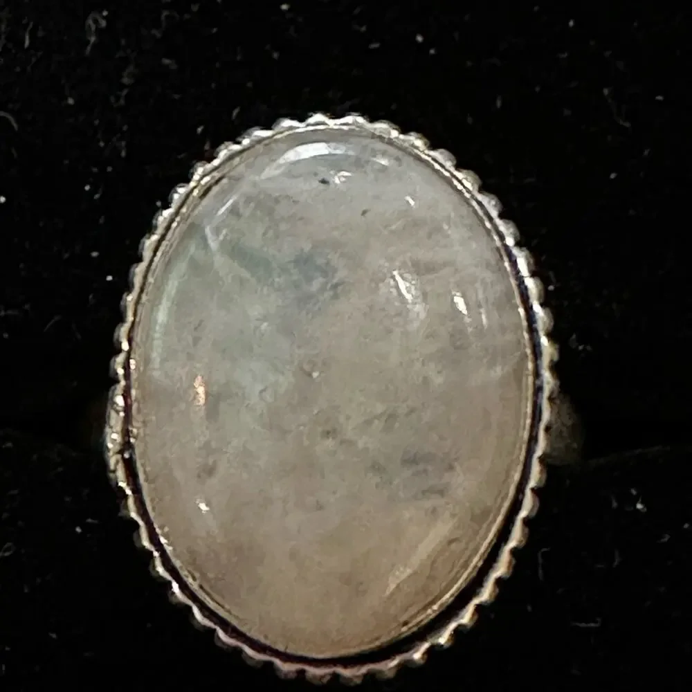 💕 Rainbow moonstone, gemstone silver plated ring stamped 925 size‎ 9 handmade - Picture 4 of 4